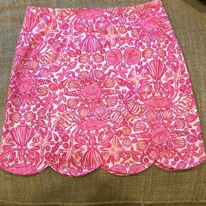 Lilly Pulitzer Pink Seashell Patterned Women's Skirt